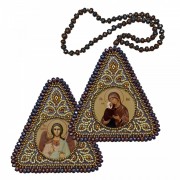 Набор для вышивания бисером двухсторонней иконы оберега Прав. Анна, мать Пресвятой Богородицы и Ангел Хранитель