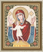 Схема для вышивки бисером на габардине Богородица Теребинская