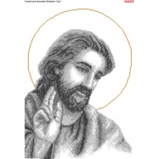 Схема вышивки бисером на габардине Иисус Biser-Art 30х40-695