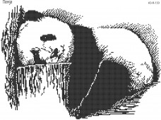 Схема для вышивки бисером на габардине Панда