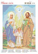 Схема вышивки бисером на габардине Святое семейство