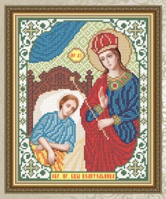Схема для вышивки бисером на габардине Богородица Целительница 