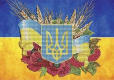 Схема вышивки бисером на габардине Украинская символика Акорнс А4-К-1238
