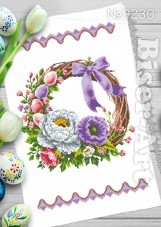 Схема вышивки бисером на габардине Бисер Арт  Рушник пасхальний РП-230 Biser-Art РП-230