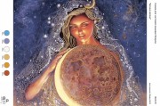 Малюнок на габардині для вишивки бісером Богиня місяця