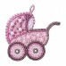 Набор для вышивки подвеса Розовая колясочка Новая Слобода (Нова слобода) РВ2115