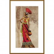 Набор для вышивки нитками на канве с фоновым изображением Африканская красавица 