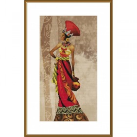 Набор для вышивки нитками на канве с фоновым изображением Африканская красавица  Новая Слобода (Нова слобода) СР6152 - 408.00грн.