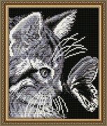 Набор для выкладки алмазной мозаикой Кот с бабочкой