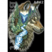 Схема вишивки бісером на габардині Бісер Арт Вовк 30х40-А842 Схема вишивки бісером на габардині Бісер Арт Вовк 30х40-А842
