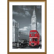 Набор для вышивки нитками на канве с фоновым изображением Лондон