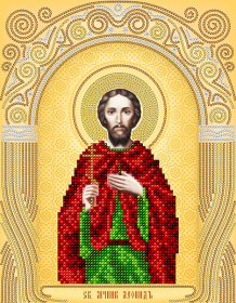 Схема вышивки бисером на атласе Св. мученик Леонид