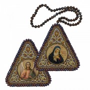Набор для вышивания бисером двухсторонней иконы оберега Богородица "Умягчение злых сердец" и Ангел Хранитель