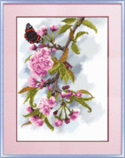 Схемы для вышивания бисером на авторской канве Цветы и бабочка Чарiвна мить (Чаривна мить) СБ-098
