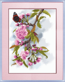 Схемы для вышивания бисером на авторской канве Цветы и бабочка Чарiвна мить  СБ-098 - 86.00грн.