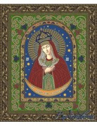 Схема для вышивки бисером на атласе Икона Пресвятой Богородицы Остробрамская