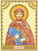 Схема вышивки бисером на холсте Святой Ростислав