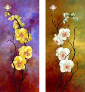 Схема для вышивки бисером на атласе Танцующие орхидеи Диптих