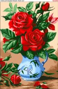 Схема вишивки бісером на габардині Троянди повна зашивка повна зашивка