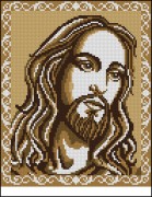 Схема вышивки бисером на габардине Ісус