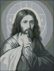 Схема вышивки бисером на атласе Иисус Эдельвейс АР-2-26