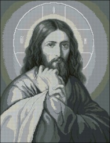 Схема вышивки бисером на габардине Иисус Эдельвейс АР-2-26 - 230.00грн.