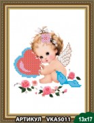 Рисунок на ткани для вышивки бисером Ангелочек с валентинкой