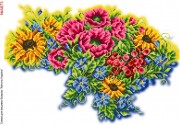 Схема вышивки бисером на габардине Цветущая Украина 