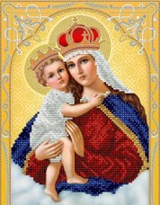 Схема для вышивки бисером на атласе Богородица с младенцем А-строчка АС4-093
