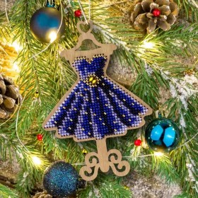 Набор для вышивки бисером по дереву Синее платье  Волшебная страна FLK-517 - 185.00грн.