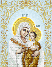 Схема для вышивки бисером на атласе Вифлеемская икона Божьей Матери (серебро) А-строчка Ас4-117 - 61.00грн.