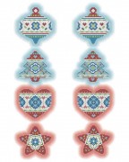 Схема для вышивки бисером на габардине Новогодние игрушки в скандинавском стиле