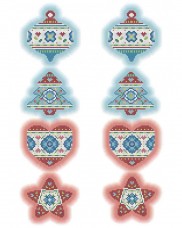 Схема для вышивки бисером на габардине Новогодние игрушки в скандинавском стиле Acorns А3-К-710