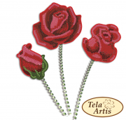 Схема вышивки бисером на велюре Букет роз