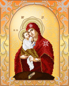 Схема для вышивки бисером на атласе Почаевская икона Божьей Матери А-строчка АС3-021 - 102.00грн.