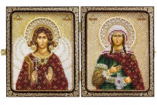 Набір для вишивки ікон бісером, в рамці-складення Св. Прп. Світлана (Фотинія) і Ангел Хоронитель