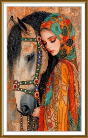 Набір для вишивання бісером Нова Слобода Дівчина та кінь НК3343 Новая Слобода (Нова слобода) НК3343 - 735.00грн.