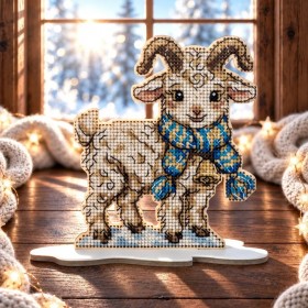 Набор для вышивки нитками по дереву Wonderland Crafts Коза - Зимняя красавица FLW-116
