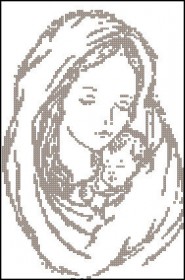 Схема вышивки бисером на габардине Мадонна та дитя Эдельвейс С-18 - 85.00грн.