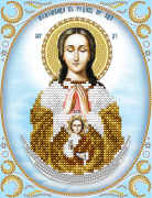 Малюнок на тканині для вишивання бісером Божа Матір Помічниця в пологах (срібло)