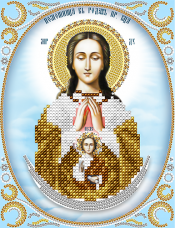 Малюнок на тканині для вишивання бісером Божа Матір Помічниця в пологах (срібло)