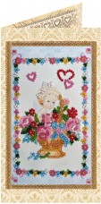Набор - открытка для вышивки бисером Цветочки от ангела Абрис Арт АО-131