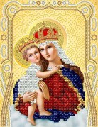 Схема для вышивки бисером на атласе Богородица с младенцем