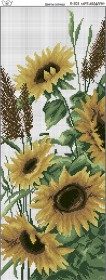 Схема вышивки бисером на габардине Цветы Солнца