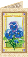 Набор - открытка для вышивки бисером Фиалки Абрис Арт АО-118