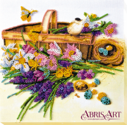Набор-миди для вышивки бисером на натуральном художественном холсте Ранние цветочки