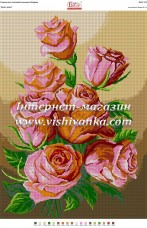 Схема для вышивки бисером на габардине Букет рози Вишиванка БА2-151