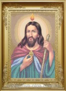Схема вышивки бисером на габардине Святий Апостол Юда-Тадей