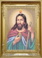 Схема вышивки бисером на габардине Святий Апостол Юда-Тадей Вишиванка КРМ-3