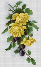 Набор для вышивки крестом Жёлтые розы с виноградом Luca-S В2230